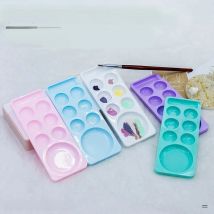 Nail Polish Trays Watercolor Palettes Plastic Paint Tray 7 Holes With Pen Holder White Color Mixing Palette Nails Painting Tools