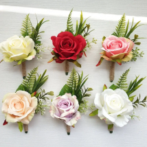 LKY Fr Boutonniere Flowers Corsage Pin Boutonniere Buttonhole Men Wedding Bracelet Bridesmaid Wedding Buttonhole Witness Corsage