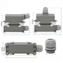 Heavy duty connector hdc-he-024 rectangular 24 core high base aviation plug socket waterproof 16A
