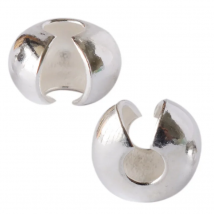 solid 925 sterling silver crimp cover beads, Round Covers Crimp End Beads Stopper Spacer Beads For Diy Jewelry Making Findings