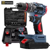 VREMOTA-taladro eléctrico inalámbrico, destornillador eléctrico de alto Torque, taladro de impacto de 2 velocidades, herramienta eléctrica para batería Makita de 18V