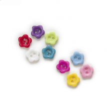 100pcs Mixed Color 2 Hole Flower Resin Buttons Clothing Home Decor Sewing Scrapbooking 11mm