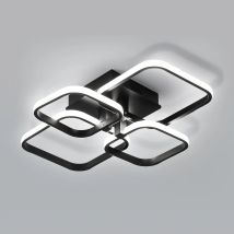 Plafoniera moderna a LED, lampada da soffitto a LED 60W 4500LM 4 quadrati, plafoniera in alluminio a luce bianca fredda 6000K per camera da letto