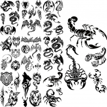 Black Scorpion Temporary Tattoos For Adults Men Realistic Dragon Wolf Tiger Thorns Fake Tattoo Sticker Hand Leg Tatoos Creative