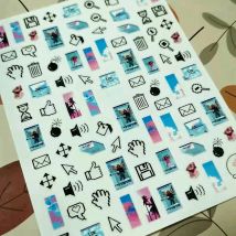 Newest Icon Design 3D Self Adhesive Back Glue Decal Slider DIY Decoration Tips Nail Stickers CA-743