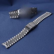 Luxury Style 316L Stainless Steel Silver Jubilee Watch Band Strap Bracelets Solid Curved End For 22mm ORIENT MAKO RA-AA0002L