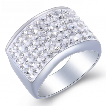 Fashion Jewelry Women Wedding Accessories Rings With Clear Crystal Wholesale Stainless Steel Bling Crystal Ring For Women