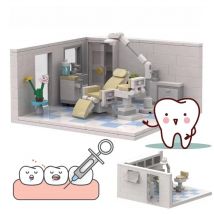 MOC City Dental Scene Doctor Hospital Treatment Room Dentist Nurse Patient Accessories Building Blocks X-ray DIY Bricks Toy Gift