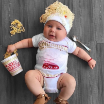 Summer Newborn Infant Baby Clothes Instant Noodles Design Funny Cute Toddler Jumpsuits Bodysuits Outfits DS9