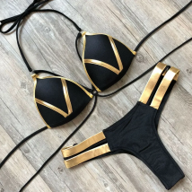Summer Hot Women Bandage Patchwork Bikini Set Swimwear Push-Up Padded Bra Swimsuit Beachwear Bathing Suit Sexy Swimwear Costume
