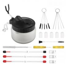 Airbrush Cleaning Pot Spray Gun Cleaner Glass Air Brush Easy Holder Clean Paint Jar Bottle Spray Gun Sprayer Clean Tools Set