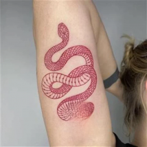New Red Snake Temporary Tattoo Sticker Waterproof Men and Women Body Art Personality Cool Fake Tattoo Arm Thigh Tattoo Sticker