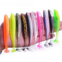 Proleurre Shad Worm Soft Bait 95mm 75mm 50mm T Tail Jigging Wobblers Fishing Lure Tackle Bass Pike Aritificial Silicone Swimbait