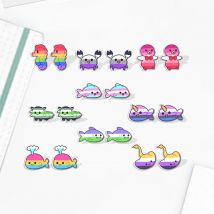 2022 New Pride Sea Creatures Acrylic Stud Earring Crab Sea Horse Earrings Resin Epoxy Jewelry Gifts Friend