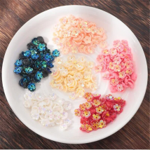 50pcs/lot new 8mm resin flower spacer beads for diy hair clip jewelry making accessories imitation shell loose beads with hole