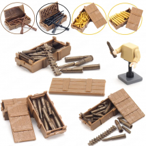 Soldier Equipment Bullet Box Set Military Building Block Moc Figures WW2 Army Weapons Box Model Child Christmas Gift Boy DIY Toy