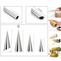 6PCS Conical Tube Cone Roll Moulds Spiral Croissants Tubes Molds Cream Horn Mould Pastry Mold Cookie Dessert Kitchen Baking Tool