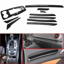 JOGON RHD Carbon Fiber Car Interior Center Console Gear Shift Strip Inner Door Panel Cover Trim For Audi A3 8V S3 RS3 2014-2018