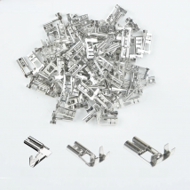 100Pcs/Lot Flag Spade Female Quick Disconnects 2.8/4.8/6.3mm Gauge Silver Flag  Electrical Crimp Terminals Connector