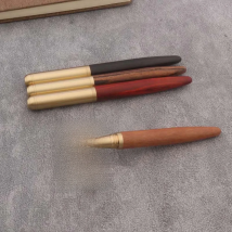 High Quality Copper WOOD RollerBall Pen brass Ebony spinning Red gold BALL POINT PEN Stationery Office school supplies Writing