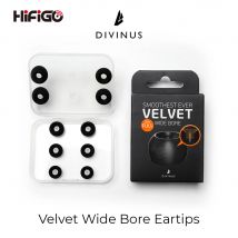HiFiGo DIVINUS Auricolari in silicone a foro largo in velluto per ugello da 4-6 mm, auricolari morbidi e profondi per auricolari Dunu Davinci