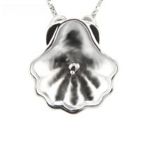 CLUCI 925 Sterling Silver Shell Shaped Pearl Pendant Mounting for Women Necklace Making Silver 925 Pendant Fine Jewelry SP010SB