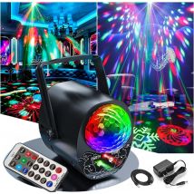 Proyector láser de bola de discoteca, luz UV, Control de sonido, estroboscópico, fiesta, vacaciones, KTV, Bar, boda, Club de Navidad, decoración
