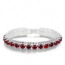 New Arrival  925 Sterling Silver Silve Women Classic Jewelry Holiday Gift  Clear Red Cubic Zircon Bracelet& Bangle Wholesale