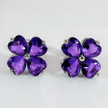 Classic Crystal Clover Earrings For Women Jewelry Luck Flower Ear Accessories Silver 925 Needle Earrings Female Christmas Gift