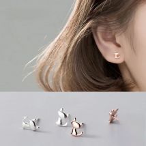 La Monada Cute Cat Stud Earrings For Women Silver 925 Minimalist Fine Women Earrings Jewelry Stud Earrings 925 Sterling Silver