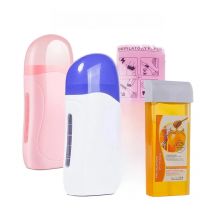 3in1 Roll On Depilatory Wax Heater Face Body Hair Removal Epilator Wax Heating Machine with Waxing Strips Paper