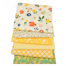 Chaihno,Yellow Floral Printed Twill Cotton Fabric,Patchwork Clothes,DIY Sewing Quilting For Baby Children Bedding,Shirt Material