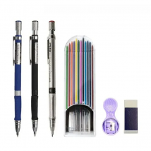 2.0mm Mechanical Pencil Set 2B Automatic Pencils with Color/Black Lead Refills for Draft Drawing, Writing, Crafting, Art Sketch