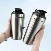 500/750ML Stainless Steel Protein Powder Shaker Bottle with Scale Leak Proof Water Bottle for Gym Fitness Sport Whey Shakes Cup