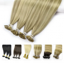 Straight Human Hair Extension By Fusion Flat Tip Keratin Capsules 0.8g/ 1g/Strand 50pcs Natural Hair Extension Ombre Blond Color