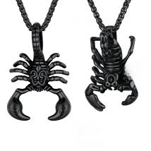 U7 Stainless Steel Scorpion Necklaces Animal Pendant 3mm 20inches Link Chain Vintage Unisex Gothic Punk Jewelry