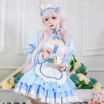 IN STOCK UWOWO Vanilla Cosplay Game vol.4 Chocolaa&Vanillaa Cosplay Maid Dress Cute Blue For Women  Outfits Costumes
