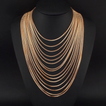 UKEN Female Multi Layers Gold Color Chain Necklaces Fashion Pendants Statement Necklaces Women Dress Accessories Collares