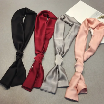 Fashion Neckerchief Women Headband Hair Scarf Silk Satin Bag Scarves Female 145*15cm Long Wraps