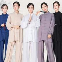 Tai chi Solid Cotton 6 Colors High Quality Wushu Kung fu Clothing Kids Adult Martial Arts Wing Chun Suit