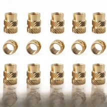 M2 M2.5 M3 M4 M5 M6 M8 M10 Brass Heat Insert Nut Double Twill Knurle Molding Injection Embedment Thread Hot Melt Nuts 3d Printer