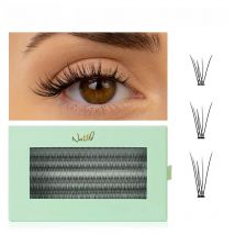 NATUHANA Fish Tail shape Eyelash Extension 3D/12D Effect Premade Russian Volume Fans Individual Faux Mink Eyelashes for Make Up