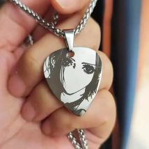 Anime NANA Oosaki Nana Cosplay Necklace Stainless Steel Laser Custom Choker Guitar Pick Pendant Jewelry Accessories Props