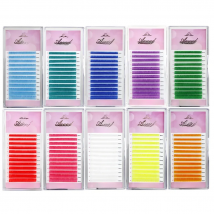 Colour Lash Extension Red Purple Blue Pink White Brown Flu Color False Individual Eyelash Extension Silk Russian Volume Lashes