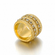 Vintage Rings For Women Men Heavy Double Layer Zircon Stainless Steel Chunky Charm Rings Unisex Wedding Bands Jewelry Wholesale
