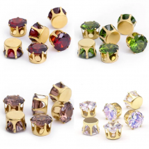 10Pcs Round Sewing Zircon 4/5/6/7/8/10MM AAAAA Zirconia For Needlework Crystal  NaturalGemstone For Crafts Hiqh Quality Zirconia