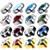 1Pc G23 Titanium CZ Crystal Micro Dermal Piercing 3/4/5/7mm Dermal Anchor Surface Piercings Opal Skin Diver Bases Body Jewelry