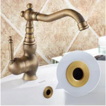 Washbasin Sink Overflow Hole Decorative Cover Brass Six Foot Ring Plug-in Basin Accessories Replacement