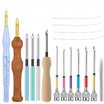 Punch Needle Beginners Supplies Kit 6Pcs Punch Needle Tool with Adjustable Rug Yarn Punch Needle for Cross Stitch Tools Kit