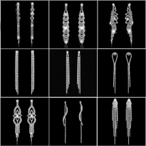 TREAZY Trendy Fashion Crystal Long Earrings for Women Jewelry Silver Color Rhinestone Wedding Party Dangle Earrings Brides Gifts